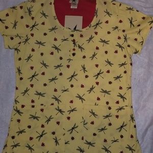 Black Star WOMEN'S Scrub Top - LARGE